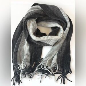 Tchibo  Sustainable Striped Black and Gray Scarf